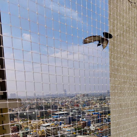 Anti bird netting for apartment windows
