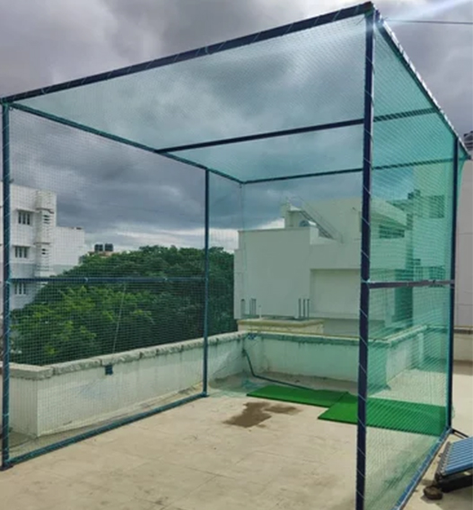 Cricket practice net installation